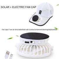 Verano hombres mujeres deportes al aire libre protección solar gorra de béisbol carga de energía solar ventilador de refrigeración gorras de visera casuales - details 9