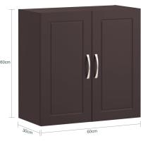 Armario Auxiliar Multiusos de Pared Mueble Baño Colgar Armario Suspendido con 2 Puertas Blanco 60 x 30 x 60 cm - details 30