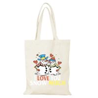 Bolso de mano para hombre, bolso de compras de lona con Feliz Navidad para mujer, regalo de Año Nuevo, bolsos de tela de dibujos animados, bolso de mano ecológico para mujer - details 9