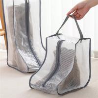 Bolsas de almacenamiento de botas altas y cortas portátiles para mujer, 2 paquetes altos y 2 paquetes cortos, bolsas de botas impermeables para viajes y diarios, negro - details 7