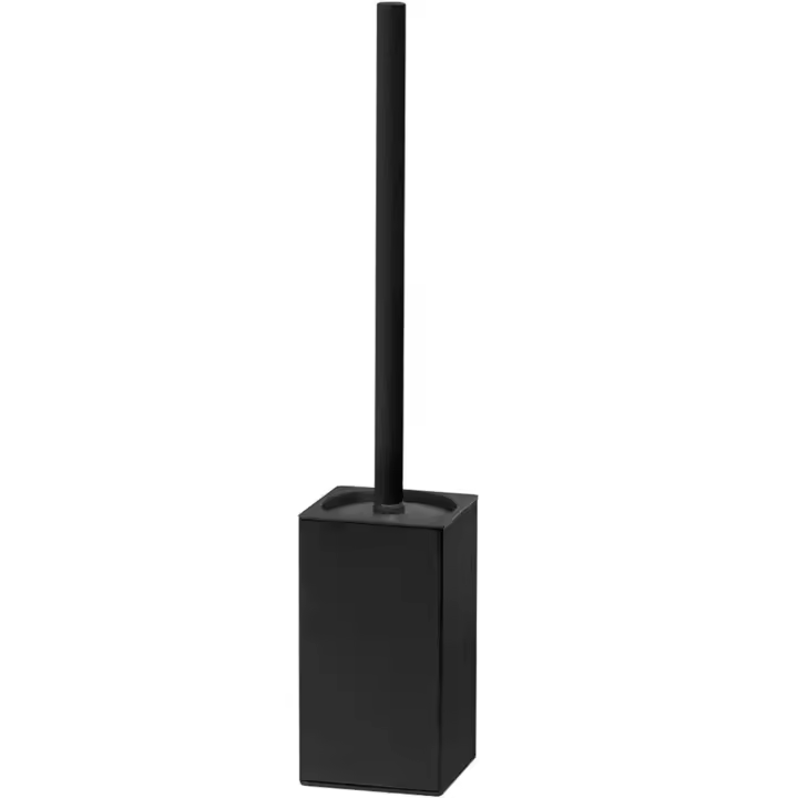 Escobilla de Inodoro Negro, Soporte para escobilla de Inodoro de Acero Inoxidable, Cepillo Cuadrado para Inodoro (Negro) - 1