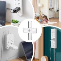 Soporte de enchufe autoadhesivo, soporte de pared sin perforar, soporte de regleta de plástico extraíble para sala de estar - details 11