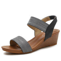 Sandalia Sandalias Correa Estilo Hada Romana Nuevo Verano Tacón de Pendiente Grande Zapatos de Mujer de Moda - details 1