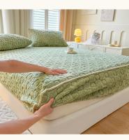 Funda de colchón de terciopelo grueso, Protector de almohadilla de cama tejido de amor, Sábana bajera cálida de felpa para el hogar, colchas de dormitorio - details 9