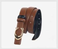Cinturón delgado con hebilla en forma de C para mujer, cinturón de mezclilla de doble cara desmontable, cuero PU de alta calidad, marca de diseñador de lujo - details 8