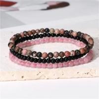 Pulsera de Piedras Naturales 4mm con 3pcs Cuarzo Rosa Piedra Amatista Rojo Ágata Turquesa Opalo - details 3