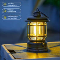 Luces de Camping Luces de Ambiente Llama Luces de Camping Luces de Caballo Vintage Tienda de Campaña Luces Recargables para Llevar al Aire Libre - details 1