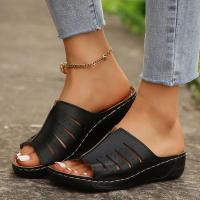Sandalias grandes de suela gruesa para mujer, zapatos informales de suela plana, Boca de pescado, novedad de verano - details 13