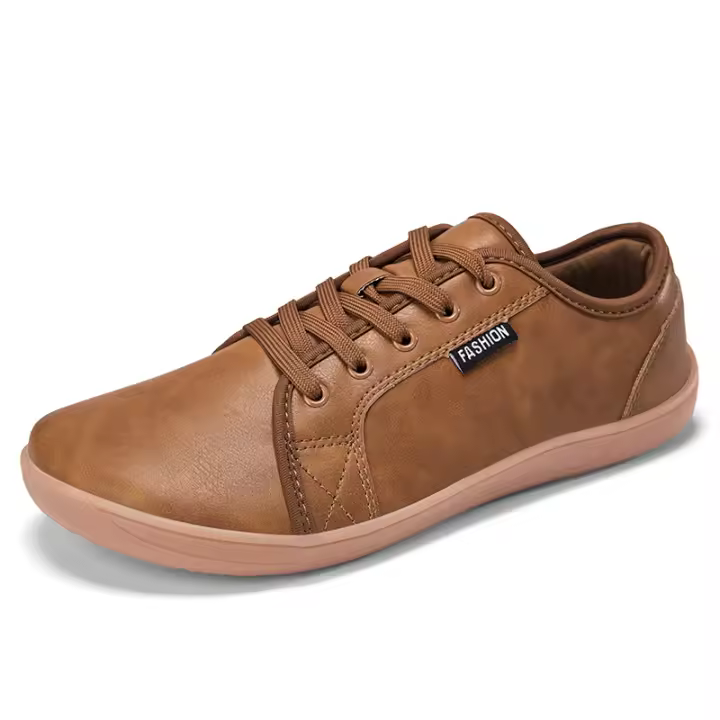 Zapatos de punta ancha de cuero Artificial para hombres y mujeres, zapatos descalzos, caja de punta ancha minimalista, antideslizantes, ligeros - 1