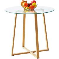 Juego de Mesa de Comedor y Sillas, 1 Mesa Redonda de 80 cm + 4 Sillas Blancas, de Diseño Nórdico - details 75