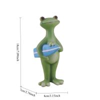 Estatua de rana de vacaciones de resina, regalo único, divertida estatua de rana surfista hecha a mano, escultura de Animal de estilo lindo, escritorio de oficina - details 0