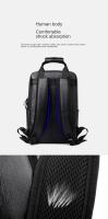 Mochila Pu para hombres, mochila para estudiantes universitarios minimalistas, bolsa de computadora para viajes de negocios, bolso de ocio de gran capacidad - details 13
