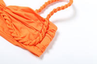 BUNO-Conjunto de 2 piezas de tejido para mujer, camisolas cortas plisadas lisas impresionantes + faldas largas de cintura alta, traje de vacaciones de tendencia femenina - details 85