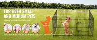SucceBuy Corralito para perros de 8 paneles de 24 pulgadas de alto, bolígrafo plegable de metal para ejercicios para mascotas con almohadilla inferior y estacas de tierra, valla para cachorros para uso en interiores y exteriores, perrera para mascotas peq - details 4