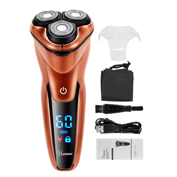 Máquina de afeitar Eléctrica 3D Recargable para Hombres-Húmedo y Seco - Pantalla LED - 1