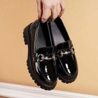 Zapatos planos de cuero para mujer, mocasines pequeños, zapatos antideslizantes de fondo suave - details 4
