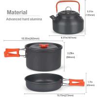 Utensilios de cocina para acampar, Villa de Vie, juego de picnic al aire libre, 2-3 teteras antiadherentes Peaple, varios juegos - details 3