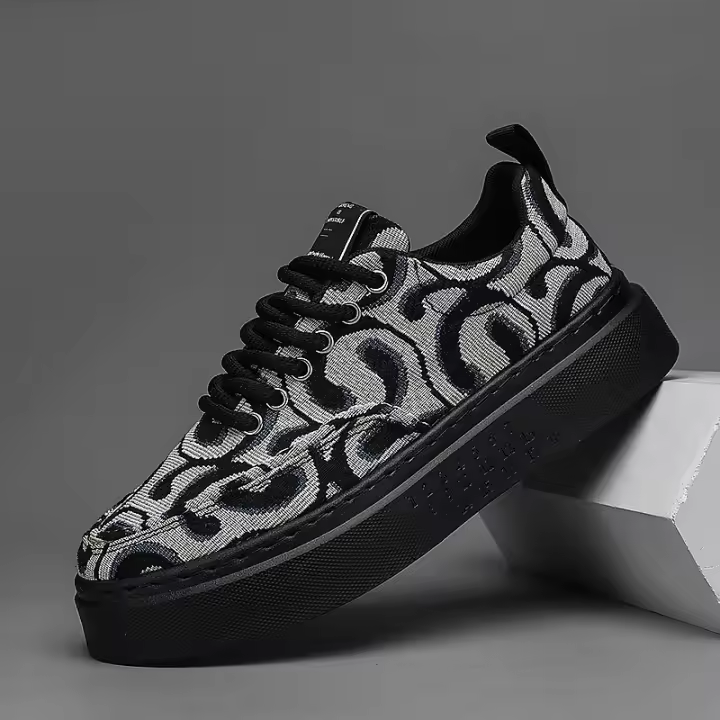Zapatos Casuales de Moda para Hombres Pisa Fuerte esta Primavera-Verano con Suela Transpirable de Tela y Suela Gruesa con Patrón - 1