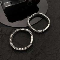 Accesorios de moda Pulsera de hombre trenzada de acero inoxidable cuadrada reversible con hebilla magnética de titanio - details 3