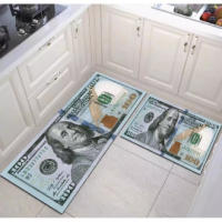 Alfombra de dólar de papel de cocina creativa, alfombra de papel de dinero, alfombra de puerta de entrada para el hogar - details 0