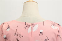 Women summer vintage 1950s 60s big swing party polka dot dress - details 20