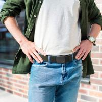 Cinturón ajustable para hombre, hebilla de plástico de nailon de lona, adecuado para deportes al aire libre, 125cm - details 8