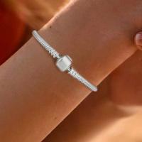 Pulsera Simple de corazón de amor de circón de Plata, fabricación de cuentas DIY, compatible con pulseras Pandora originales, regalo de joyería fina - details 5
