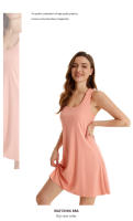 Nuevo estilo de camisón europeo y americano para comercio exterior transfronterizo, camisón de algodón con tirantes elásticos de talla grande, vestido sin mangas para mujer, se puede usar como ropa de casa - details 27