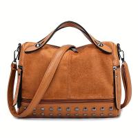Nuevas carteras elegantes para mujer, bolsos hobo cruzados con tachuelas y bolsos de hombro con asas superiores. - details 0