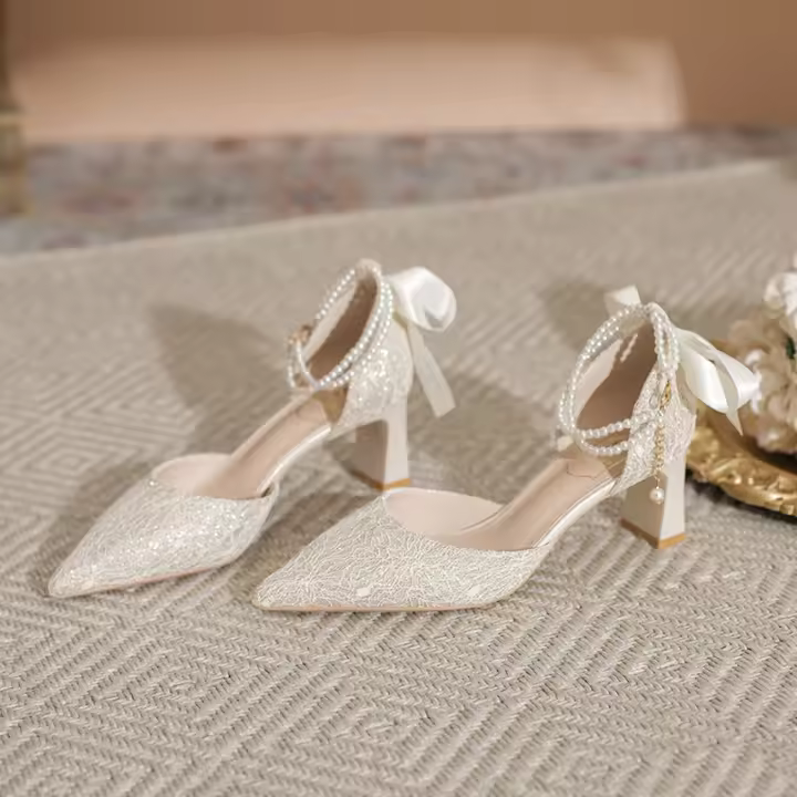 Diseño francés tacones altos verano nuevo tacón grueso solo zapatos no cansados ​​pies hueco sandalias mujeres - 1