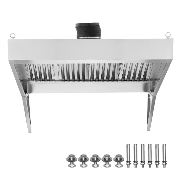Campana extractora comercial SucceBuy, 8 pies para camión de comida. Acero inoxidable 201. Filtros de rejilla desmontables en forma de U. Resistente a la oxidación. Ideal para cocina/restaurante - 1