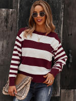 Suéter empalmado a rayas para mujer, Jersey de punto a la moda, novedad de otoño e invierno, 2023 - details 21