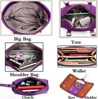 Bolsos Bandolera Mochila Totes Shoppers y bolso de hombro para mujeres Damas Juego de 6 piezas de cuero PU con diseño de nylon y poliéster - details 7