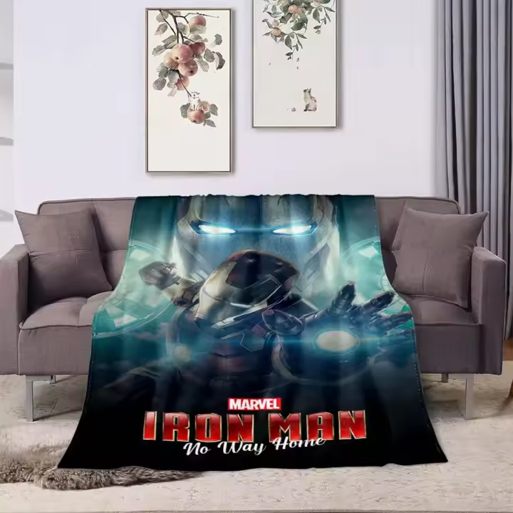 Mantas de Iron Man Tony Stark de 6 tamaños, manta de Picnic cómoda y suave con impresión 3D, regalo para la familia o los amigos - 1