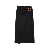 BUNO-2025 nuevo conjunto de falda para mujer, Tops elegantes sin mangas con cuello en V, faldas por debajo de la rodilla con abertura, moda informal, trajes ajustados lisos para mujer - details 19