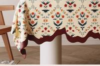Mantel Romántico de Aceite de Estilo Americano Retro Mantel de Mesita de Lineno Impermeable con Estilo Pastoral - details 7