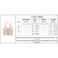 ZOCI- Conjunto de falda midi con cinturón para mujer, chaleco informal con cuello halter y espalda descubierta, falda acampanada de cintura alta, ropa de calle Lisa elegante - details 0