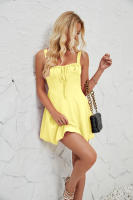 Mini vestido de verano sin tirantes con dobladillo en forma de A de color sólido y falda con tirantes para mujer - details 4