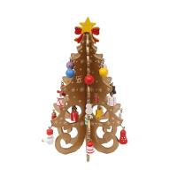 Decoración de Árbol de Navidad de Madera Hecho a Mano DIY Escena de Navidad Casera para 2024 - details 6