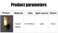 Lámpara de pared de mármol Natural de lujo para decoración del hogar, candelabro de 15,7 "para mesita de noche, sala de estar, dormitorio, pasillo, accesorios de iluminación, E27 - details 13