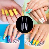 120 unidades/paquete de ataúd puntiagudo para uñas completamente cubierto con uñas postizas transparentes, prensado artificialmente en las uñas de la bailarina larga - details 4