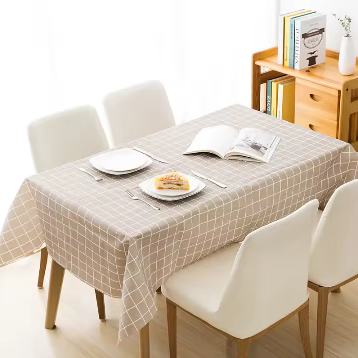 Mantel rectangular de plástico y PVC, cubierta impermeable a prueba de aceite, para mesa de comedor y cocina, antiincrustante - 1
