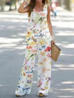 Conjunto de 2 piezas para mujer, tops y pantalones estampados, chaleco elegante, pantalones de verano - details 4