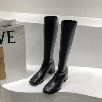 Botas Altas para Mujer, Zapatos Casuales, Color Sólido, Caballero, Primavera, Otoño, Nuevo - details 7