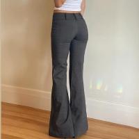 Primavera otoño nueva cintura acampanada desgastada para mujeres, pantalones de vestir de moda coreana - details 6