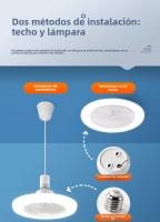 Ventilador de Techo con Luz LED 25cm - Motor DC Silencioso 3 Velocidades, Control Remoto Temporizador, 5 Aspas 8", Luz Ajustable (Blanco/Ámbar/Neutro), Diseño Moderno para Interior - details 2