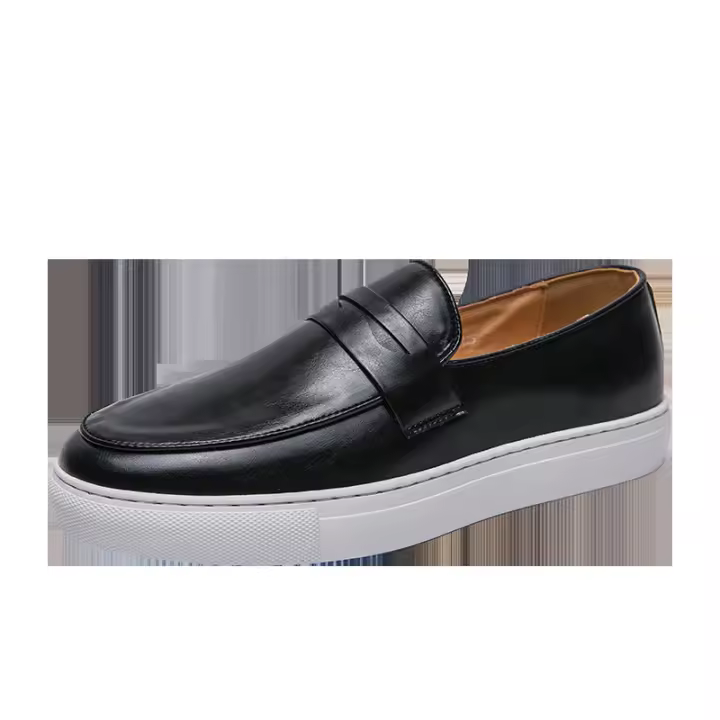 Nuevos Mocasines Bajos De Moda Para Hombres, Zapatos De Cuero Deportivos Casuales De Cabeza Redonda - 1