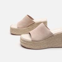 Sandalias de tacón de cuña con suela de cáñamo y tacón grueso, estilo casual. - details 7