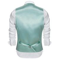 Chaleco de satén de seda sólida para hombre, chaqueta Formal sin mangas, color rojo liso, Tops informales para bodas y negocios, de diseñador, - details 9