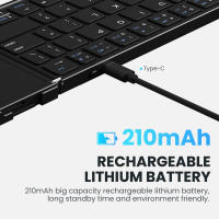Teclado inalámbrico plegable con panel táctil, teclado Delgado, Bluetooth, portátil, recargable, compatible con 3 dispositivos - details 2